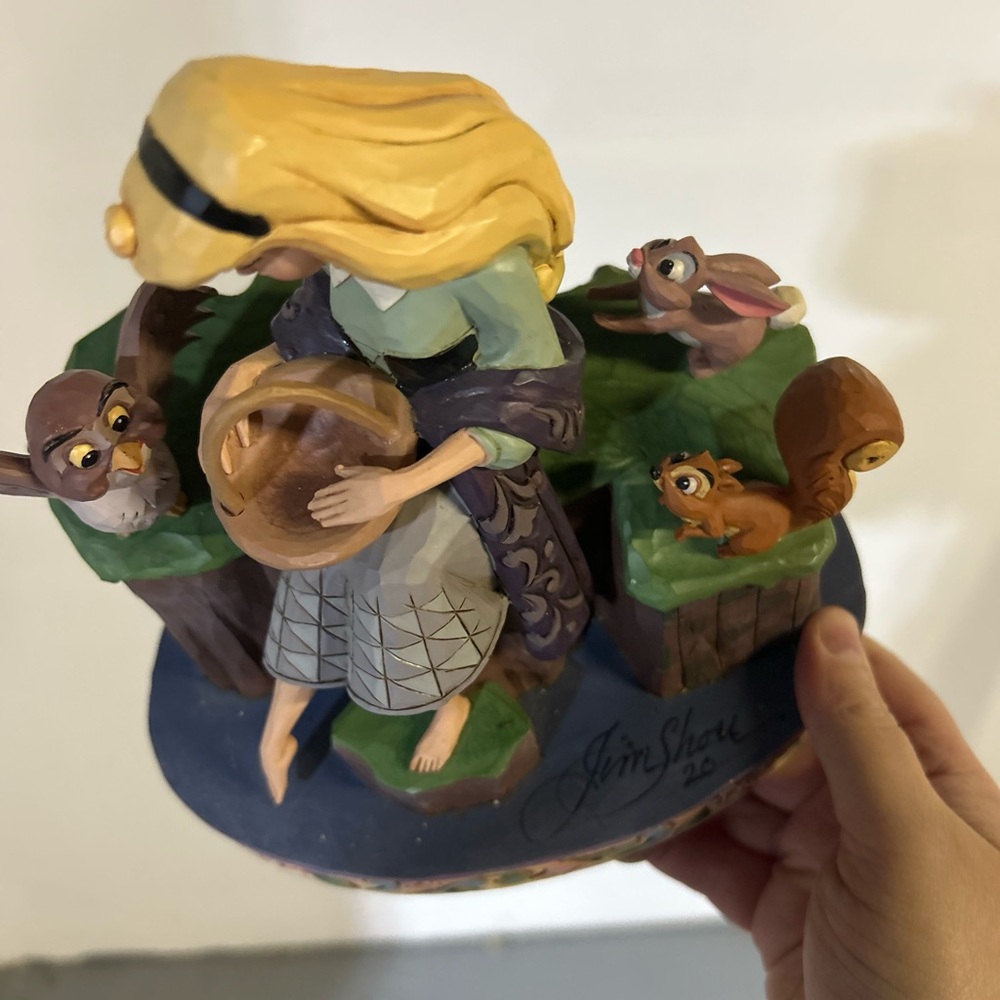 Jim Shore Figurine with Forest Animals and Blonde Hair